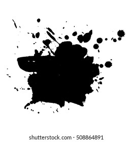Abstract black ink blot background. Vector illustration. Grunge texture for cards and flyers design. A model for the creation of digital brushes