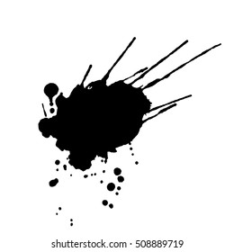 Abstract black ink blot background. Vector illustration. Grunge texture for cards and flyers design. A model for the creation of digital brushes