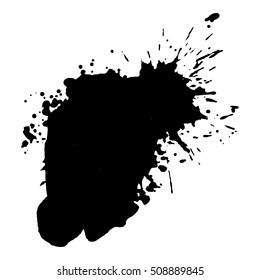 Abstract black ink blot background. Vector illustration. Grunge texture for cards and flyers design. A model for the creation of digital brushes