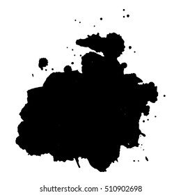 Abstract black ink blot background. Vector illustration. Grunge texture for cards and flyers design. A model for the creation of digital brushes