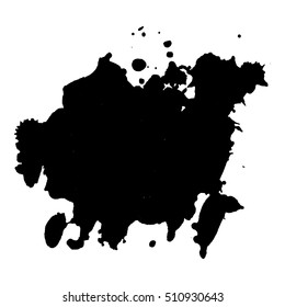 Abstract black ink blot background. Vector illustration. Grunge texture for cards and flyers design. A model for the creation of digital brushes