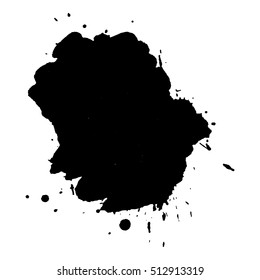 Abstract black ink blot background. Vector illustration. Grunge texture for cards and flyers design. A model for the creation of digital brushes