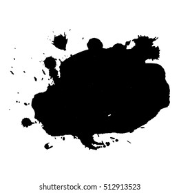 Abstract black ink blot background. Vector illustration. Grunge texture for cards and flyers design. A model for the creation of digital brushes
