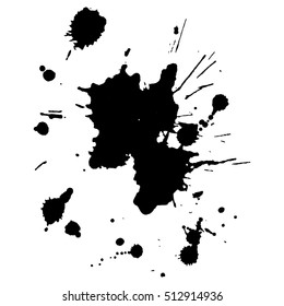 Abstract black ink blot background. Vector illustration. Grunge texture for cards and flyers design. A model for the creation of digital brushes