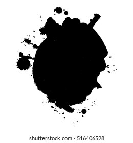 Abstract black ink blot background. Vector illustration. Grunge texture for cards and flyers design. A model for the creation of digital brushes