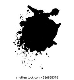 Abstract black ink blot background. Vector illustration. Grunge texture for cards and flyers design. A model for the creation of digital brushes