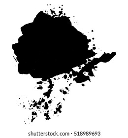 Abstract black ink blot background. Vector illustration. Grunge texture for cards and flyers design. A model for the creation of digital brushes