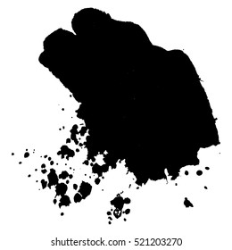 Abstract black ink blot background. Vector illustration. Grunge texture for cards and flyers design. A model for the creation of digital brushes