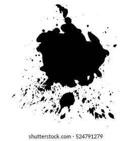 Abstract black ink blot background. Vector illustration. Grunge texture for cards and flyers design. A model for the creation of digital brushes