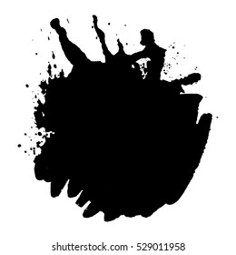 Abstract black ink blot background. Vector illustration. Grunge texture for cards and flyers design. A model for the creation of digital brushes