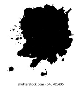 Abstract black ink blot background. Vector illustration. Grunge texture for cards and flyers design. A model for the creation of digital brushes