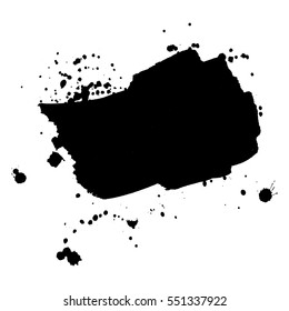 Abstract black ink blot background. Vector illustration. Grunge texture for cards and flyers design. A model for the creation of digital brushes