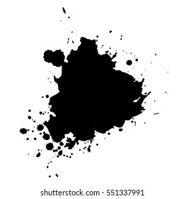 Abstract black ink blot background. Vector illustration. Grunge texture for cards and flyers design. A model for the creation of digital brushes
