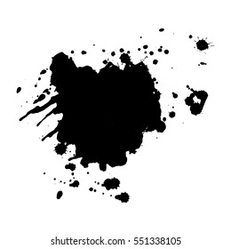 Abstract black ink blot background. Vector illustration. Grunge texture for cards and flyers design. A model for the creation of digital brushes