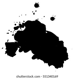 Abstract black ink blot background. Vector illustration. Grunge texture for cards and flyers design. A model for the creation of digital brushes