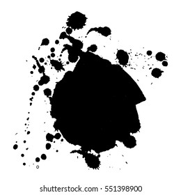 Abstract black ink blot background. Vector illustration. Grunge texture for cards and flyers design. A model for the creation of digital brushes