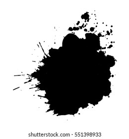 Abstract black ink blot background. Vector illustration. Grunge texture for cards and flyers design. A model for the creation of digital brushes