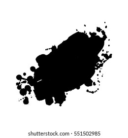 Abstract black ink blot background. Vector illustration. Grunge texture for cards and flyers design. A model for the creation of digital brushes