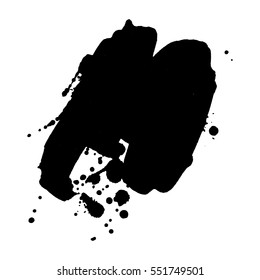 Abstract black ink blot background. Vector illustration. Grunge texture for cards and flyers design. A model for the creation of digital brushes