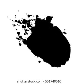 Abstract black ink blot background. Vector illustration. Grunge texture for cards and flyers design. A model for the creation of digital brushes