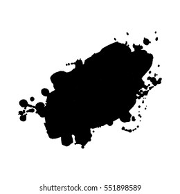 Abstract black ink blot background. Vector illustration. Grunge texture for cards and flyers design. A model for the creation of digital brushes
