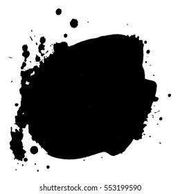 Abstract black ink blot background. Vector illustration. Grunge texture for cards and flyers design. A model for the creation of digital brushes