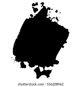Abstract black ink blot background. Vector illustration. Grunge texture for cards and flyers design. A model for the creation of digital brushes