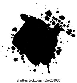 Abstract black ink blot background. Vector illustration. Grunge texture for cards and flyers design. A model for the creation of digital brushes