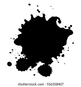 Abstract black ink blot background. Vector illustration. Grunge texture for cards and flyers design. A model for the creation of digital brushes