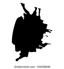 Abstract black ink blot background. Vector illustration. Grunge texture for cards and flyers design. A model for the creation of digital brushes