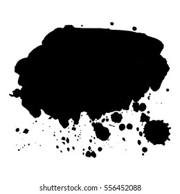 Abstract black ink blot background. Vector illustration. Grunge texture for cards and flyers design. A model for the creation of digital brushes