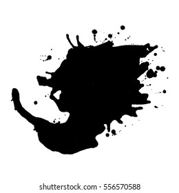 Abstract black ink blot background. Vector illustration. Grunge texture for cards and flyers design. A model for the creation of digital brushes