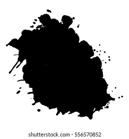 Abstract black ink blot background. Vector illustration. Grunge texture for cards and flyers design. A model for the creation of digital brushes