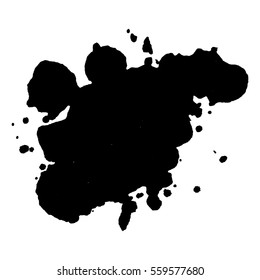 Abstract black ink blot background. Vector illustration. Grunge texture for cards and flyers design. A model for the creation of digital brushes