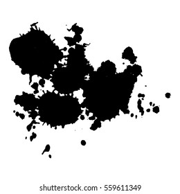 Abstract black ink blot background. Vector illustration. Grunge texture for cards and flyers design. A model for the creation of digital brushes
