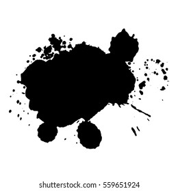 Abstract black ink blot background. Vector illustration. Grunge texture for cards and flyers design. A model for the creation of digital brushes