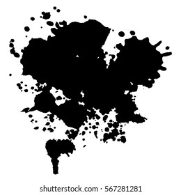 Abstract black ink blot background. Vector illustration. Grunge texture for cards and flyers design. A model for the creation of digital brushes