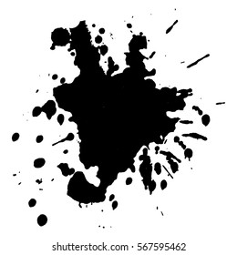 Abstract black ink blot background. Vector illustration. Grunge texture for cards and flyers design. A model for the creation of digital brushes