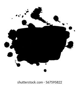 Abstract black ink blot background. Vector illustration. Grunge texture for cards and flyers design. A model for the creation of digital brushes