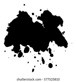 Abstract black ink blot background. Vector illustration. Grunge texture for cards and flyers design. A model for the creation of digital brushes