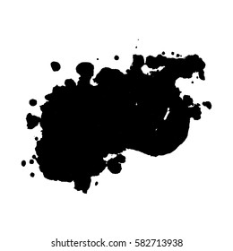 Abstract black ink blot background. Vector illustration.