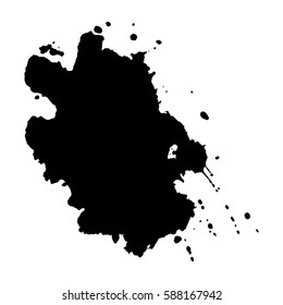 Abstract black ink blot background. Vector illustration. Grunge texture for cards and flyers design. A model for the creation of digital brushes