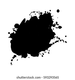 Abstract black ink blot background. Vector illustration. Grunge texture for cards and flyers design. A model for the creation of digital brushes