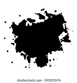 Abstract black ink blot background. Vector illustration. Grunge texture for cards and flyers design. A model for the creation of digital brushes