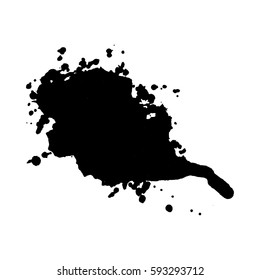 Abstract black ink blot background. Vector illustration. Grunge texture for cards and flyers design. A model for the creation of digital brushes