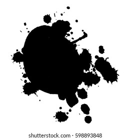 Abstract black ink blot background. Vector illustration. Grunge texture for cards and flyers design. A model for the creation of digital brushes