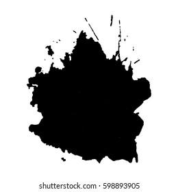 Abstract black ink blot background. Vector illustration. Grunge texture for cards and flyers design. A model for the creation of digital brushes