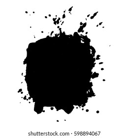 Abstract black ink blot background. Vector illustration. Grunge texture for cards and flyers design. A model for the creation of digital brushes