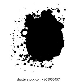 Abstract black ink blot background. Vector illustration. Grunge texture for cards and flyers design. A model for the creation of digital brushes