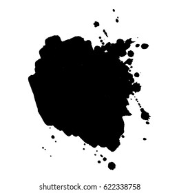 Abstract black ink blot background. Vector illustration. Grunge texture for cards and flyers design. A model for the creation of digital brushes